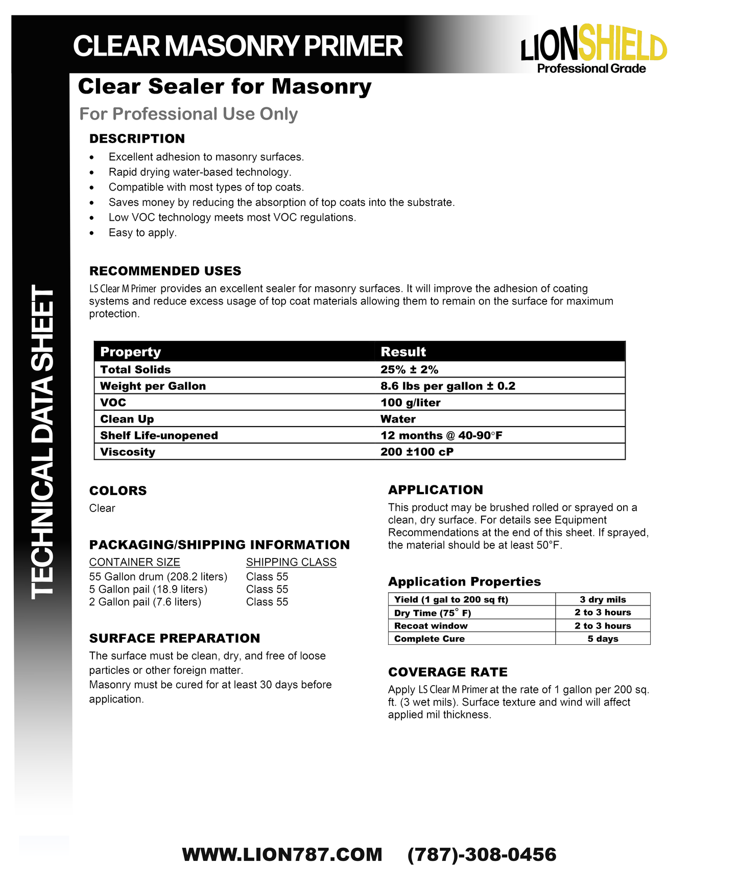 LionShield Clear Mansonry Primer